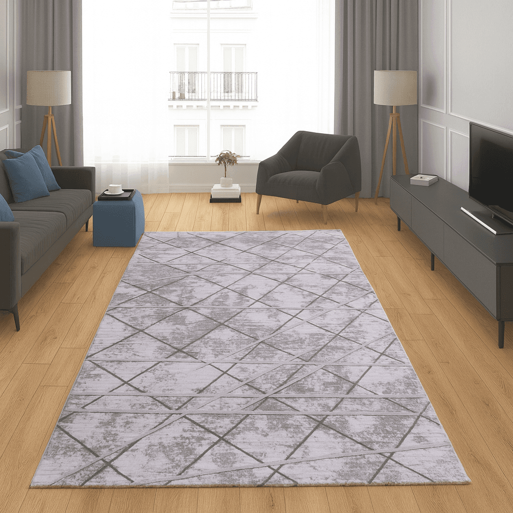 Merinos Končani tepih Apstraktni mozaik, 200x290 cm, Sivi