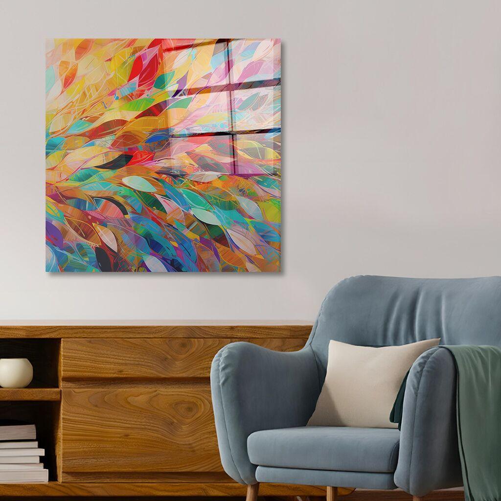 Wallity Dekorativna slika na kaljenom staklu, 70x70cm, Šareno