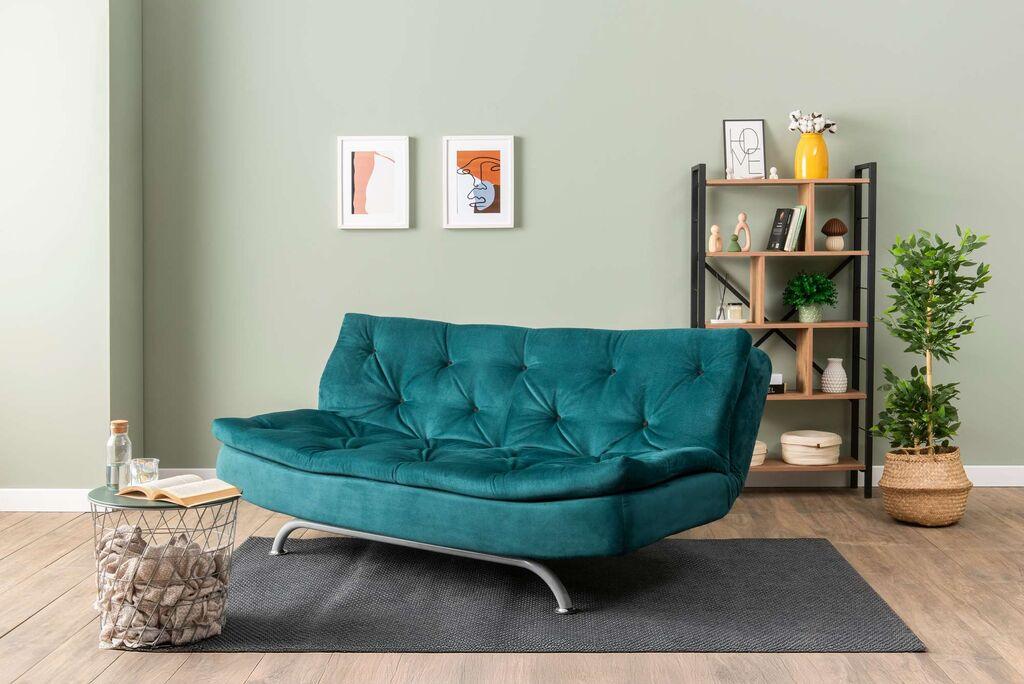 Atelier del Sofa Trosjed na razvlačenje Rivo, 185x63x82 cm, Petrolej