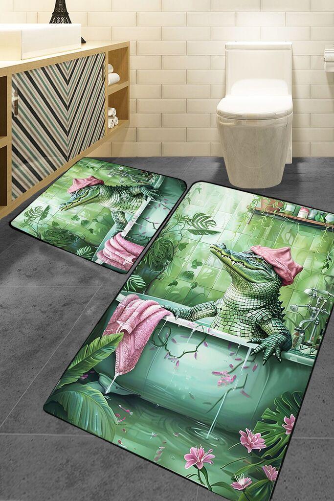 L'essentiel Maison Set tepiha za kupatilo, 2 komada, Zelena