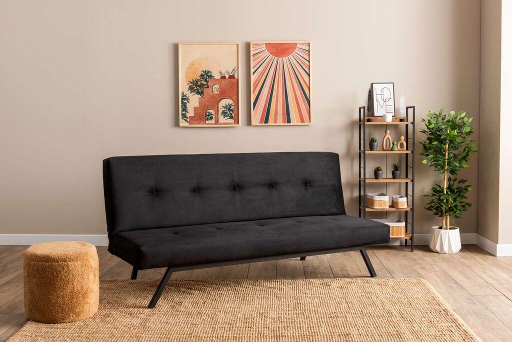 Atelier del Sofa Zola sklopiva sofa, 180x64x78cm, crna