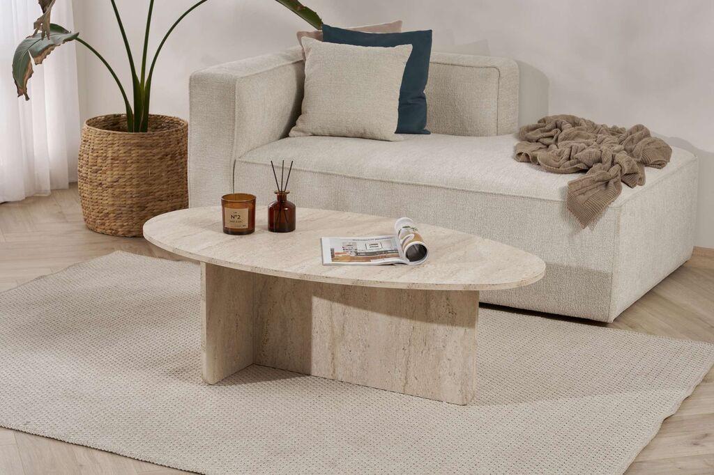 Nordure Klub sto Orba, 120x40x65 cm, Krem boja