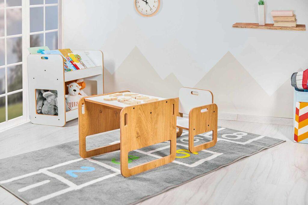 Hanah Home Dječiji set Sto i stolica, 40x35x38cm, Bijela