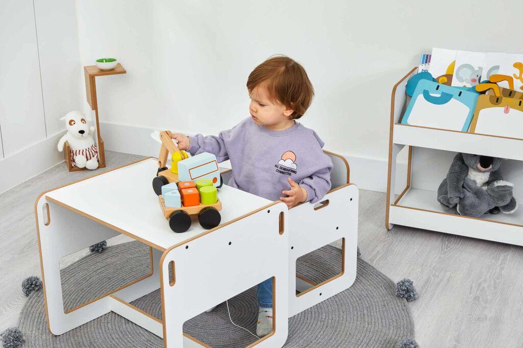 Hanah Home Dječiji set Sto i stolica, 53x45x44.5cm, Bijela