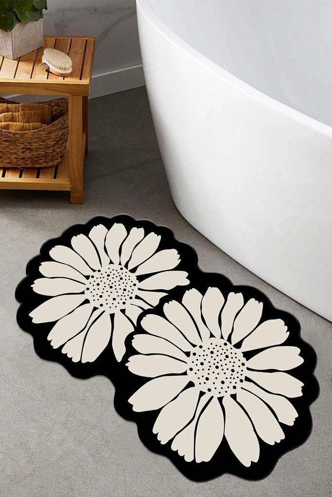 L'essentiel Maison Flor Extrana kupaonski tepih, 70 x 120 cm, crna