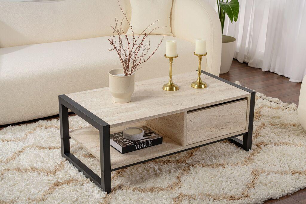 Hanah Home Klub sto Haldizen, 105x40x55 cm, Bež