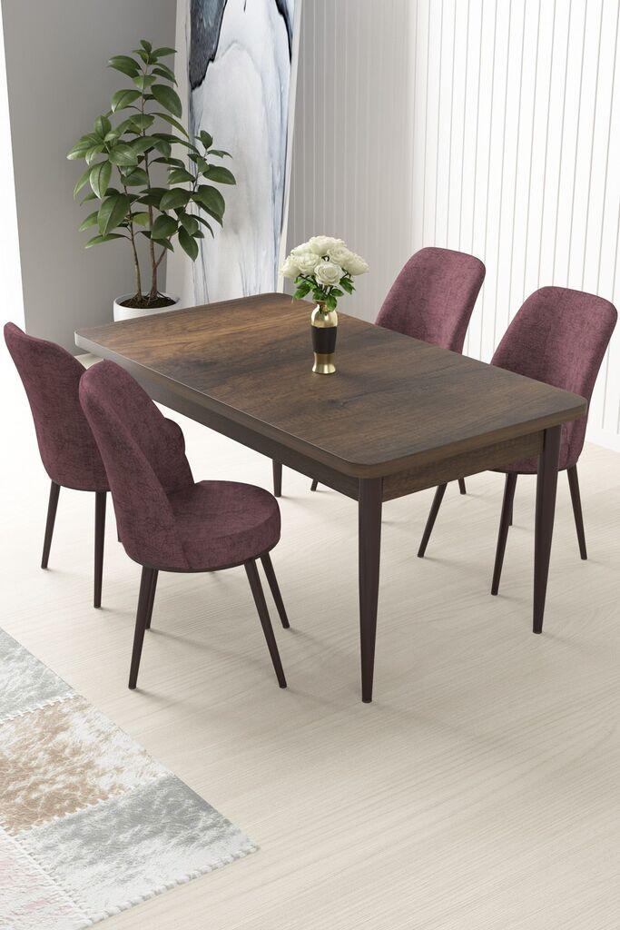 Hanah Home Set Trpezarijski sto i 4 stolice Nile, prljavo roze