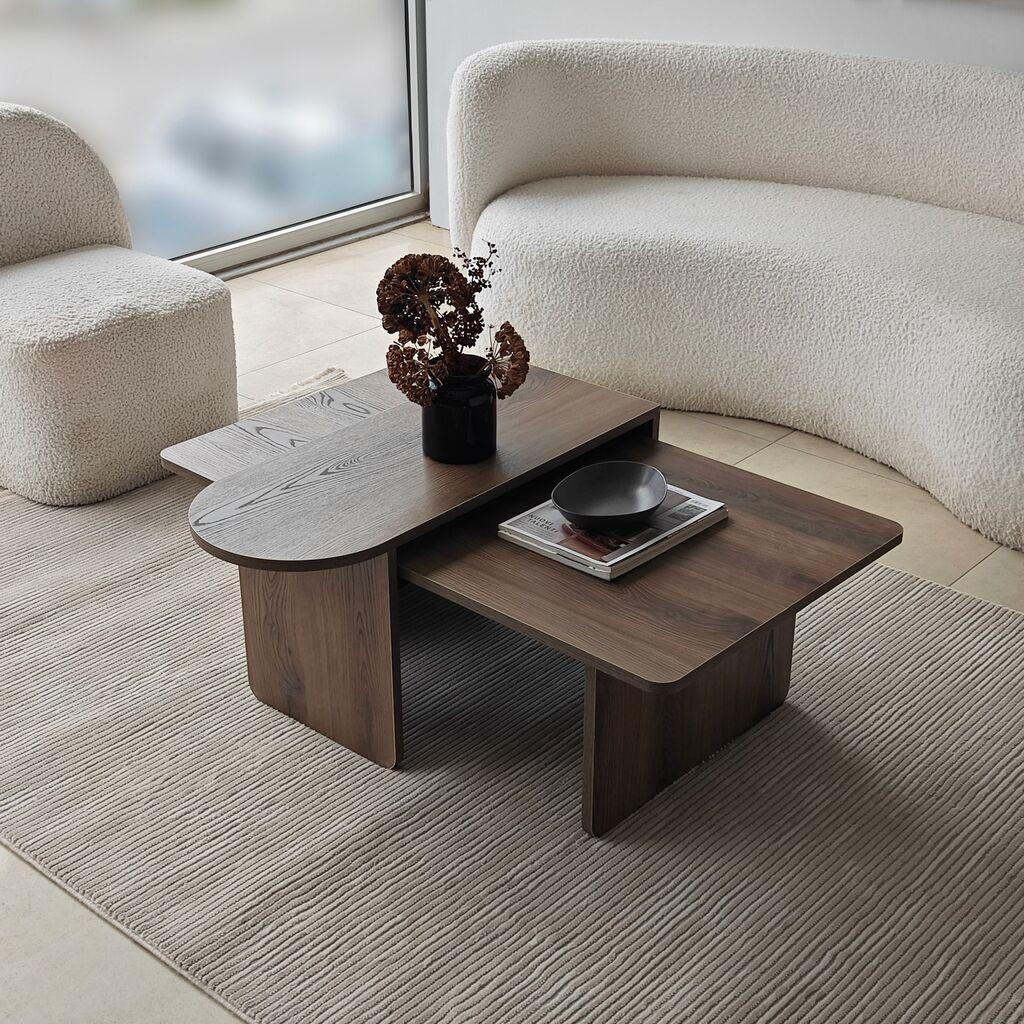 Hanah Home Set klub stolića, 105x35cm, Smeđa