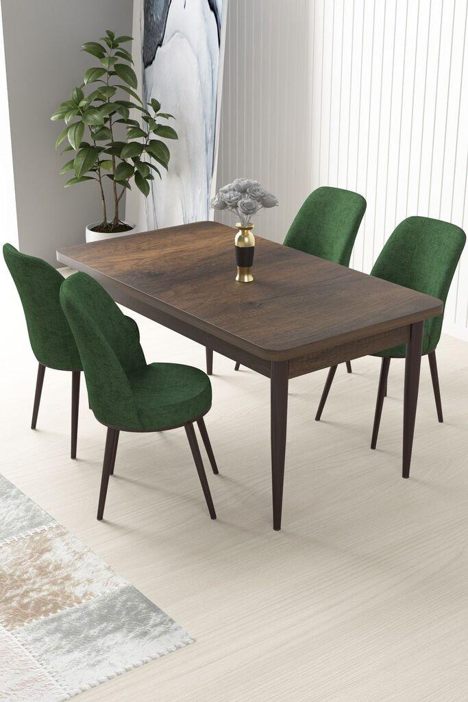 Hanah Home Set Trpezarijski sto i 4 stolice Nile, zeleno-smeđa
