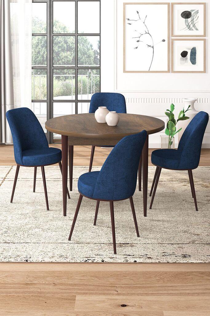 Hanah Home Set Trpezarijski sto i 4 stolice, tamnoplava