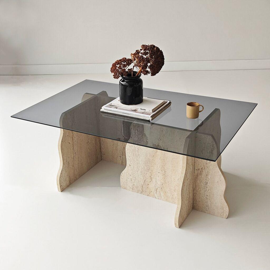 Hanah Home Klub stolić, 105x40cm, Prozirno-antracit