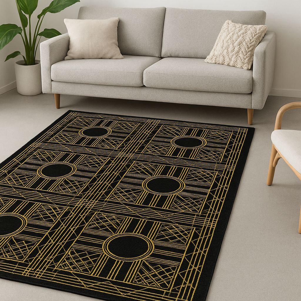 Conceptum Hypnose tepih HM-CRP25-13, pravougaoni, 140 x 220 cm, crno-žuti