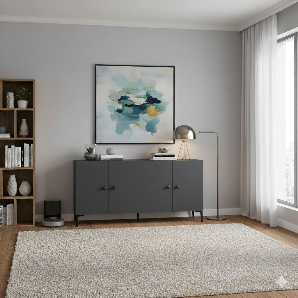 Hanah Home Komoda s ladicama, 150x75x32cm, antracit