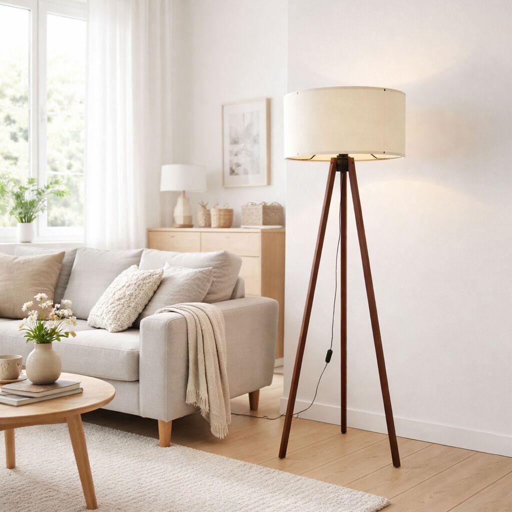 Opviq podna lampa bijelo smeđa