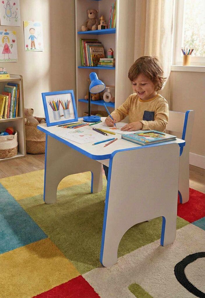 Hanah Home Dječiji set stol i stolica, 63x46x45cm, Plava