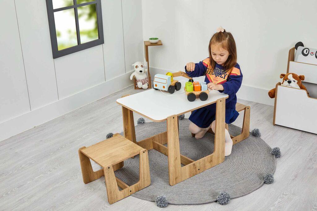 Hanah Home Dječiji set Sto i stolice, 47x45x60cm, Bijela