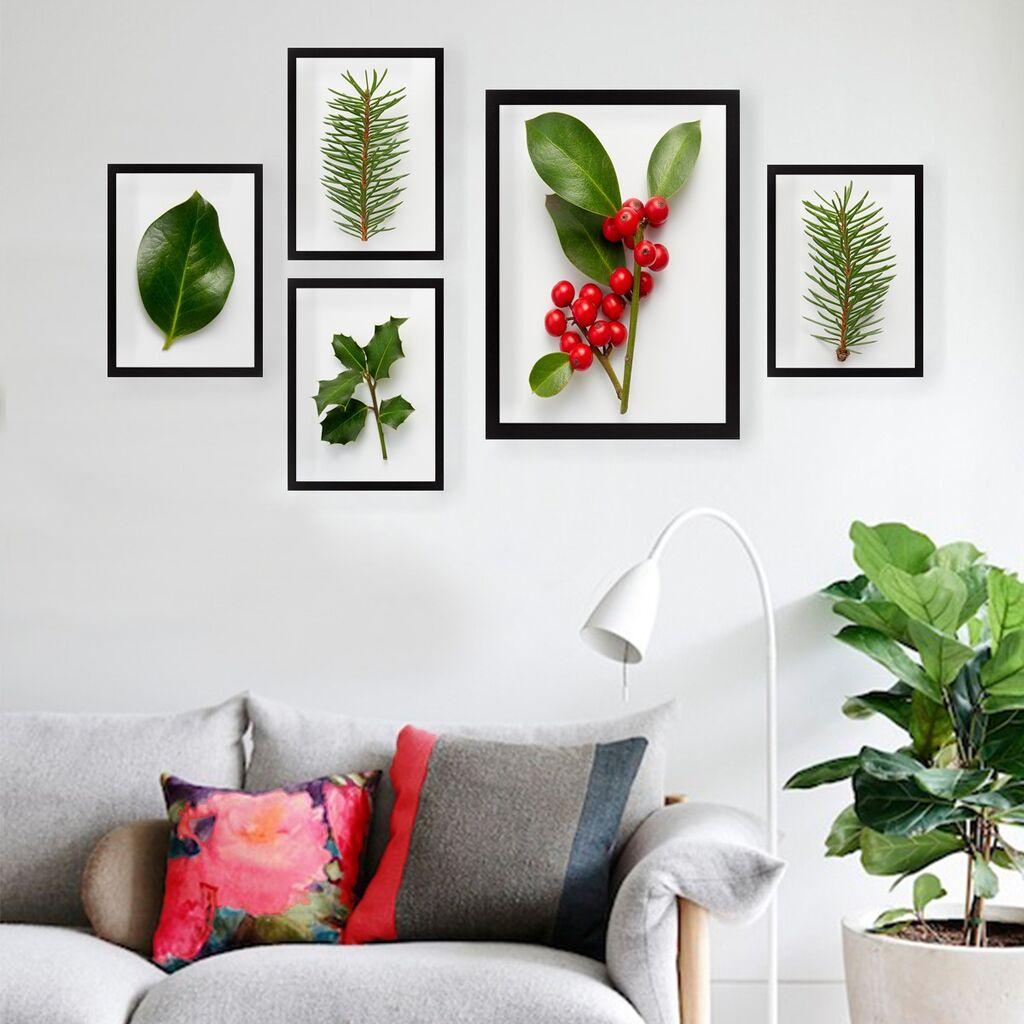 Wallity Set slika u okviru od MDF-a SET_068, 5 dijelova