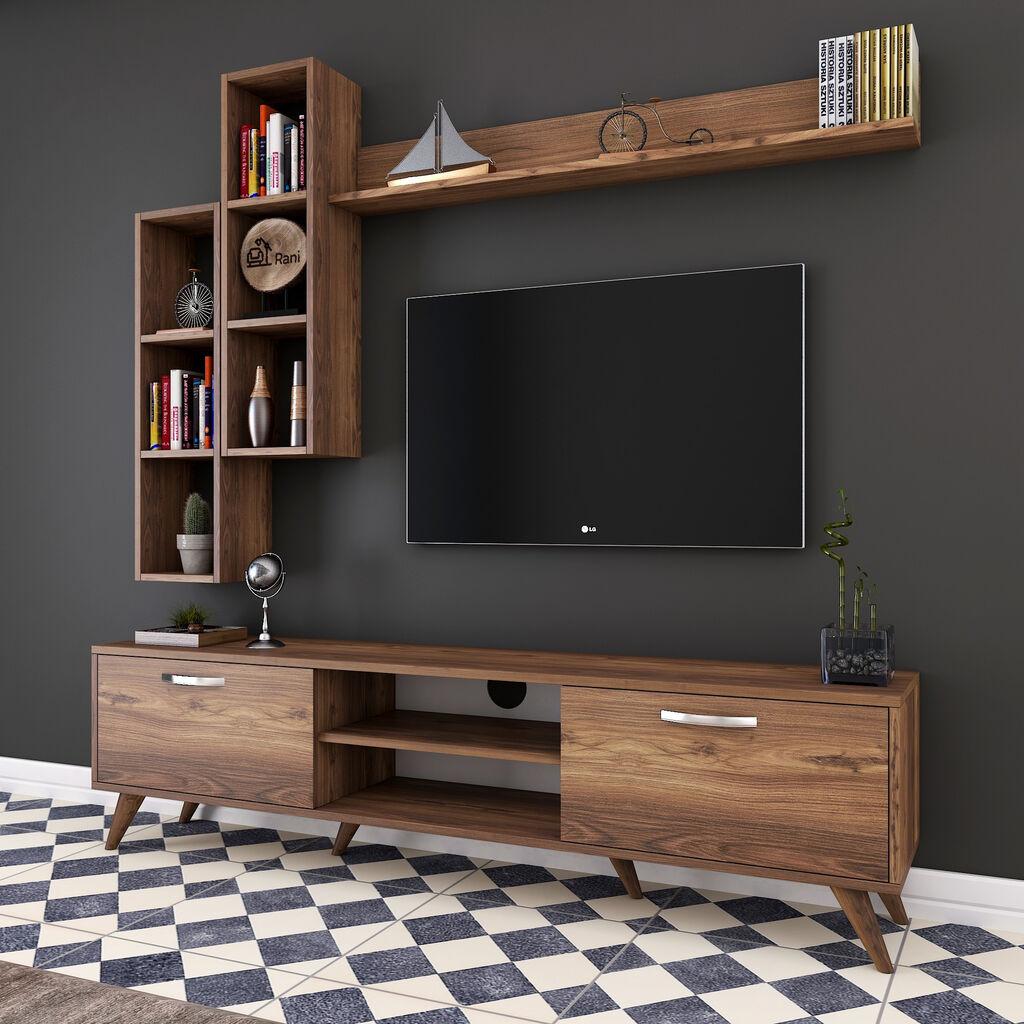 Hanah Home Set TV ormarić i zidna polica M16-262, boja oraha