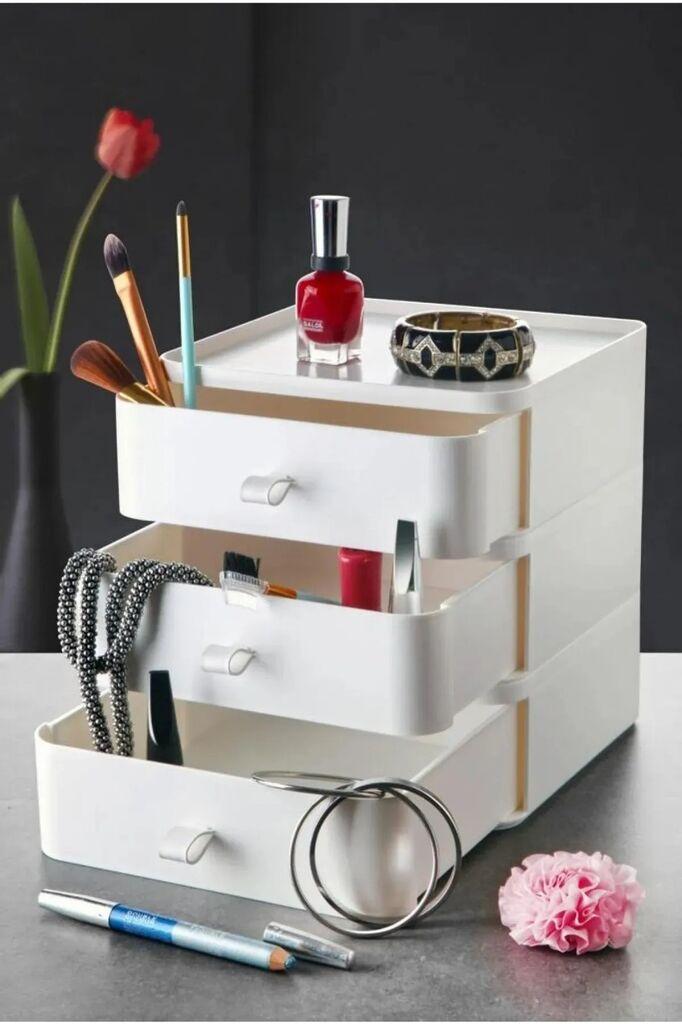 Hermia Organizator za šminku Byv, 21x21x16cm, Bijeli