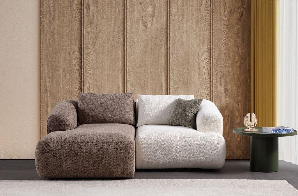 Atelier del Sofa Kutni namještaj Sofia, 200x155x105 cm, Smeđe-bijela