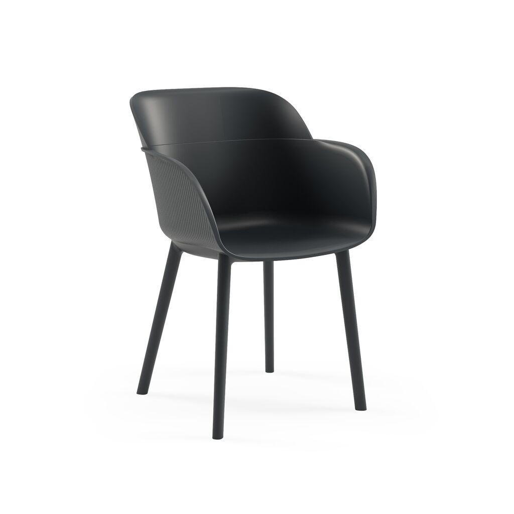 Hanah Home set stolica Shell-P, 61x58x55 cm, 2 dijela, crna