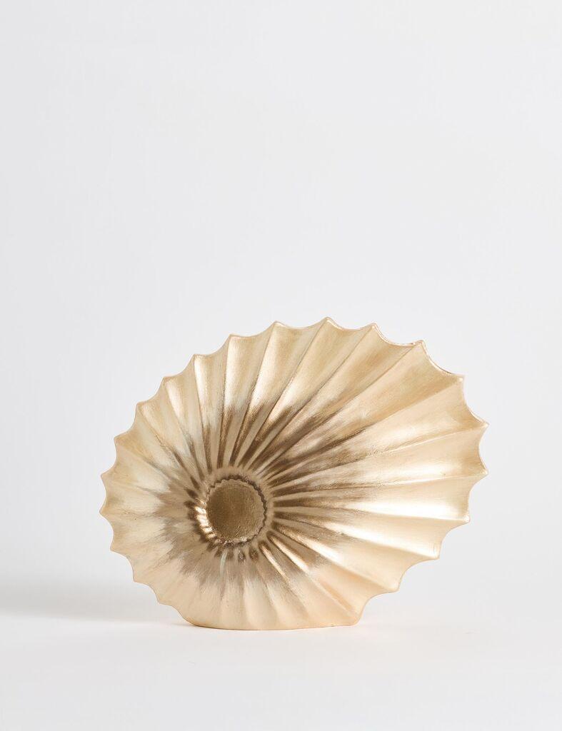 Aberto Design Dekorativna figura Školjka, 8x24x26cm, Zlatna boja