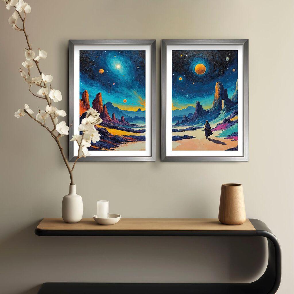 Wallity Ukrasne uramljene slike, 38x53cm, 2 komada, Šarene
