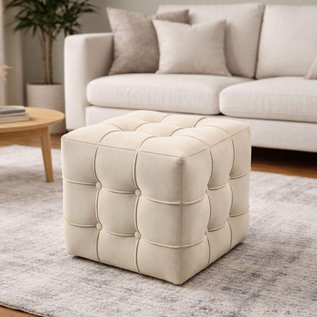 Atelier del Sofa Taburei, 42x42x42cm, Krem