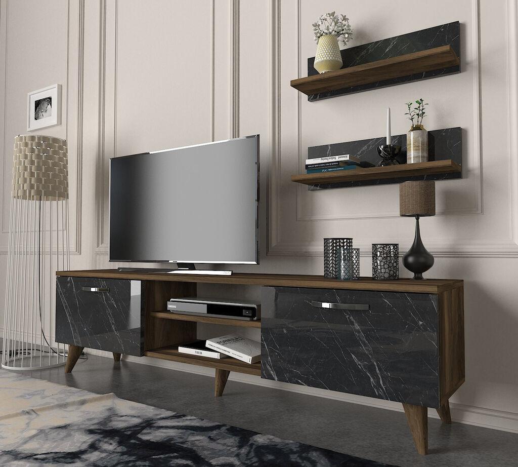 Hanah home TV komoda Ayden bež-mermer