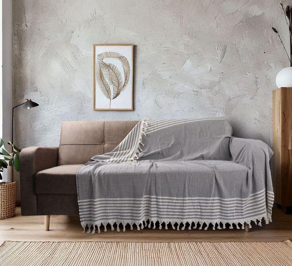 L'essentiel Maison Prekrivač za sofu Sophia, 180x220 cm, Antracit