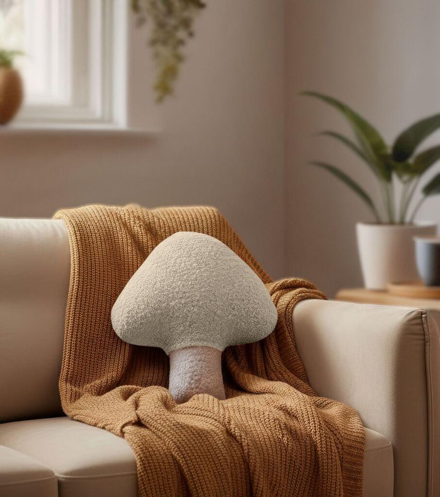 Aberto Design Dekorativni jastuk Gljiva, 38x35 cm, Bež