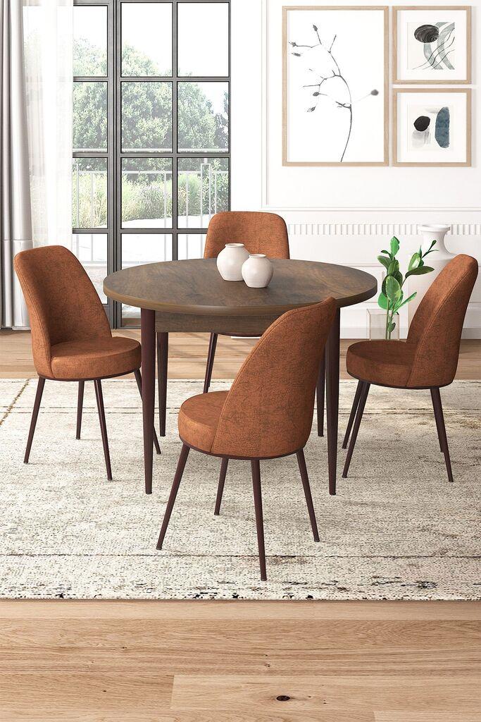 Hanah Home Set Trpezarijski sto i 4 stolice, Terakota