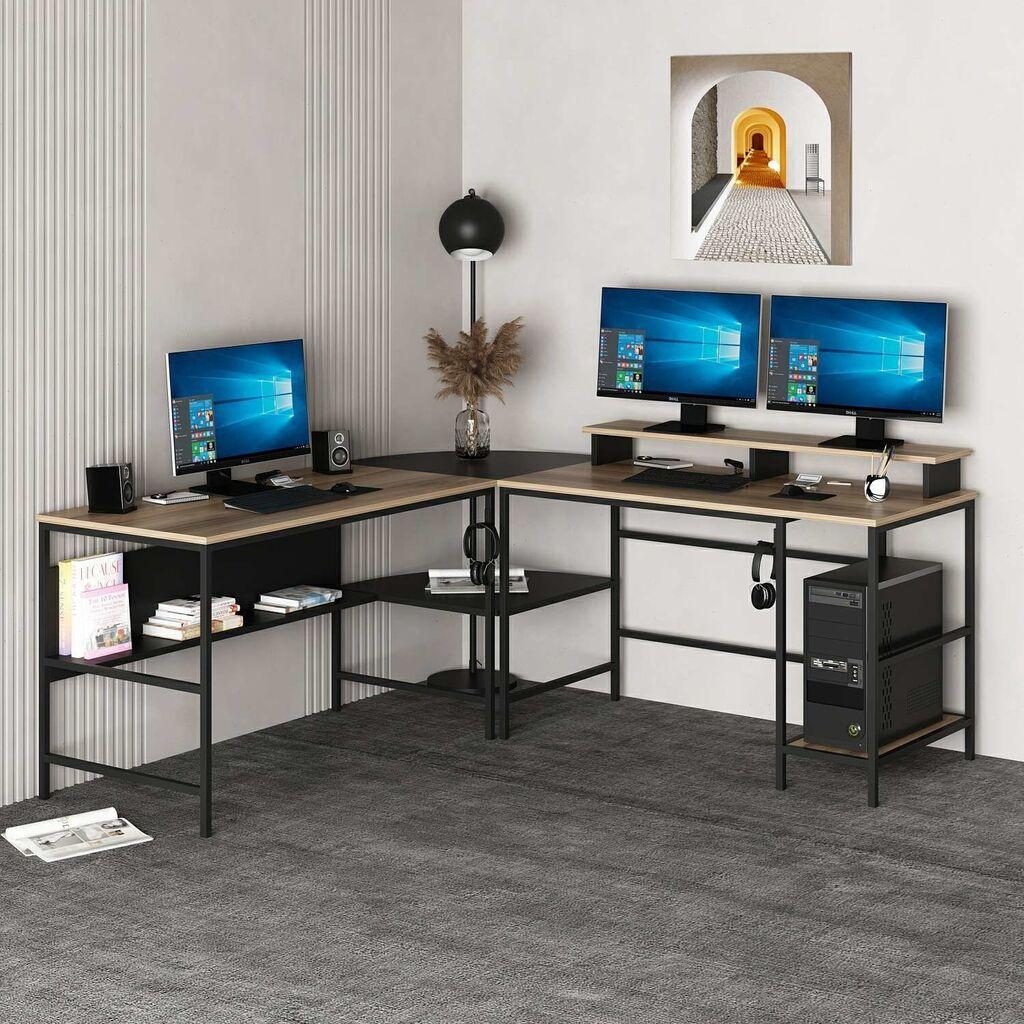 Hanah Home Desk Greta RGB, crno-smeđa
