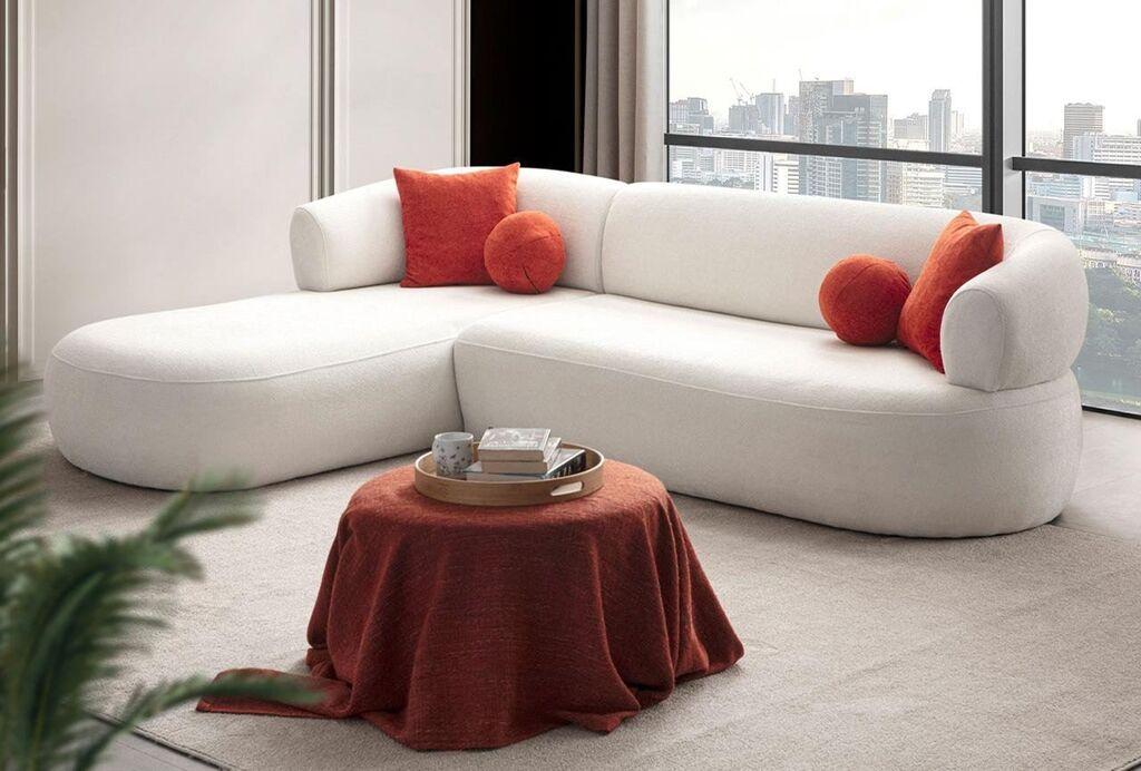 Atelier del Sofa Ugaona garnitura Roma lijeva, 270 cm, bijela