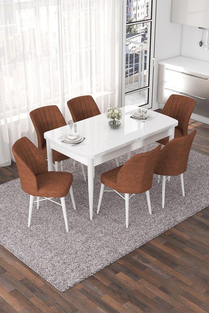 Hanah Home Set Trpezarijski sto i 6 stolica Nef, Terakota