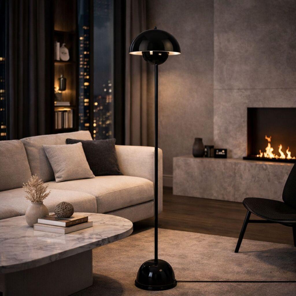Opviq podna lampa, crna