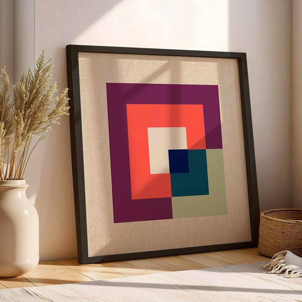 Wallity Dekorativna uramljena slika na platnu, 104x104cm, Šarena