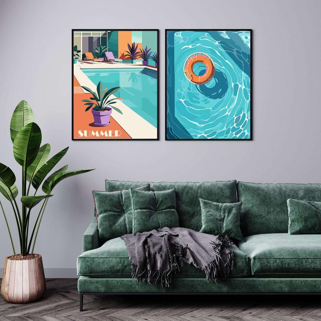 Wallity Ukrasne uramljene slike, 50x70cm, 2 komada, Šarene