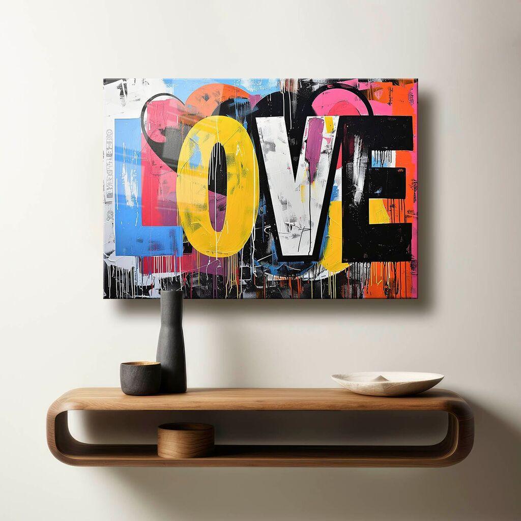 Wallity Dekorativna slika na kaljenom staklu, 60x90cm, Šarena