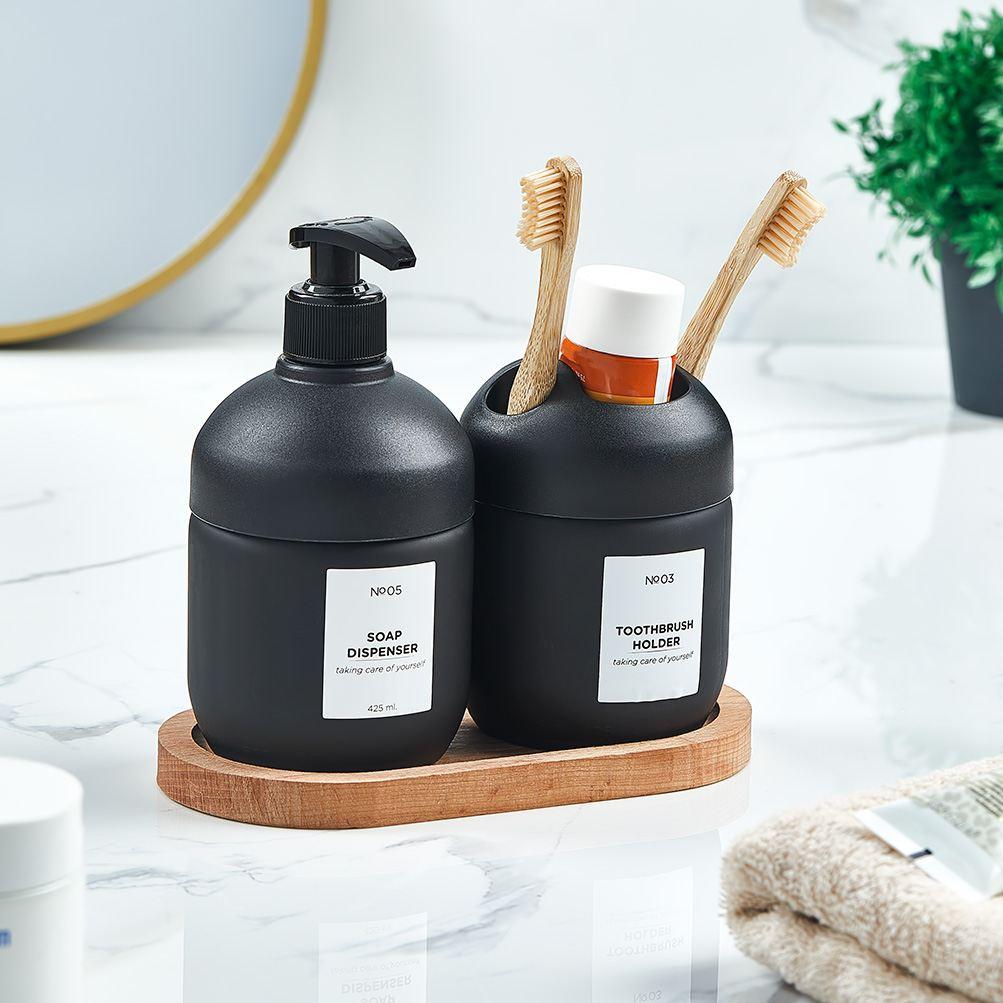 Hermia Kupaonski set, 3 dijela, Crni
