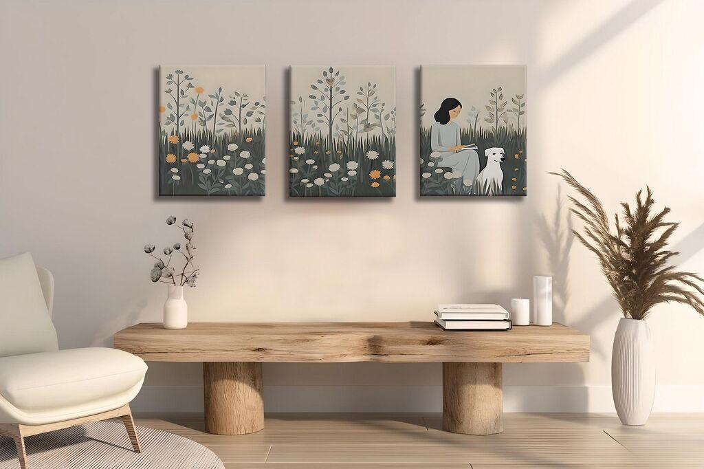 Wallity Dekorativne slike na platnu, 30x40cm, 3 komada, Šarene