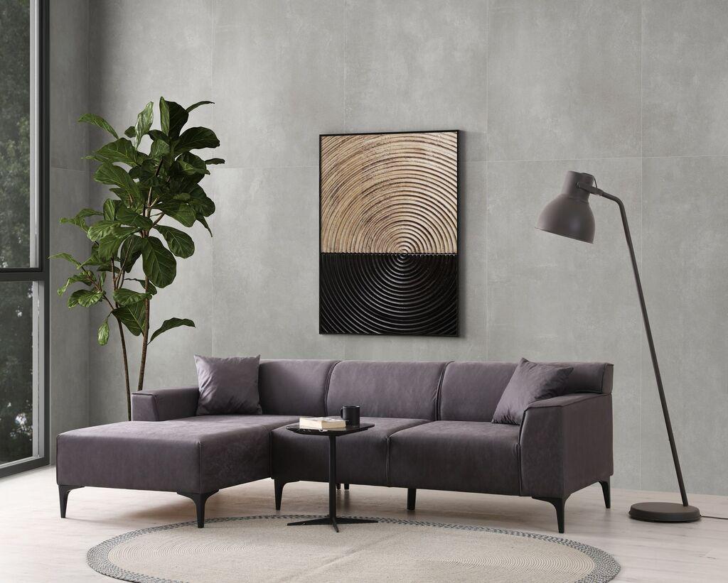 Atelier del Sofa Kutna garnitura New Petra, L ugao, 250x69x145 cm, Antracit