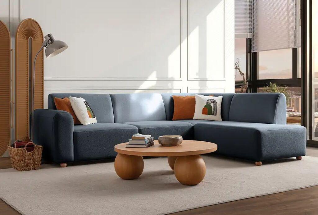 Atelier del Sofa Ugaona garnitura na razvlačenje S-Loft Right, 206x290 cm, Plava