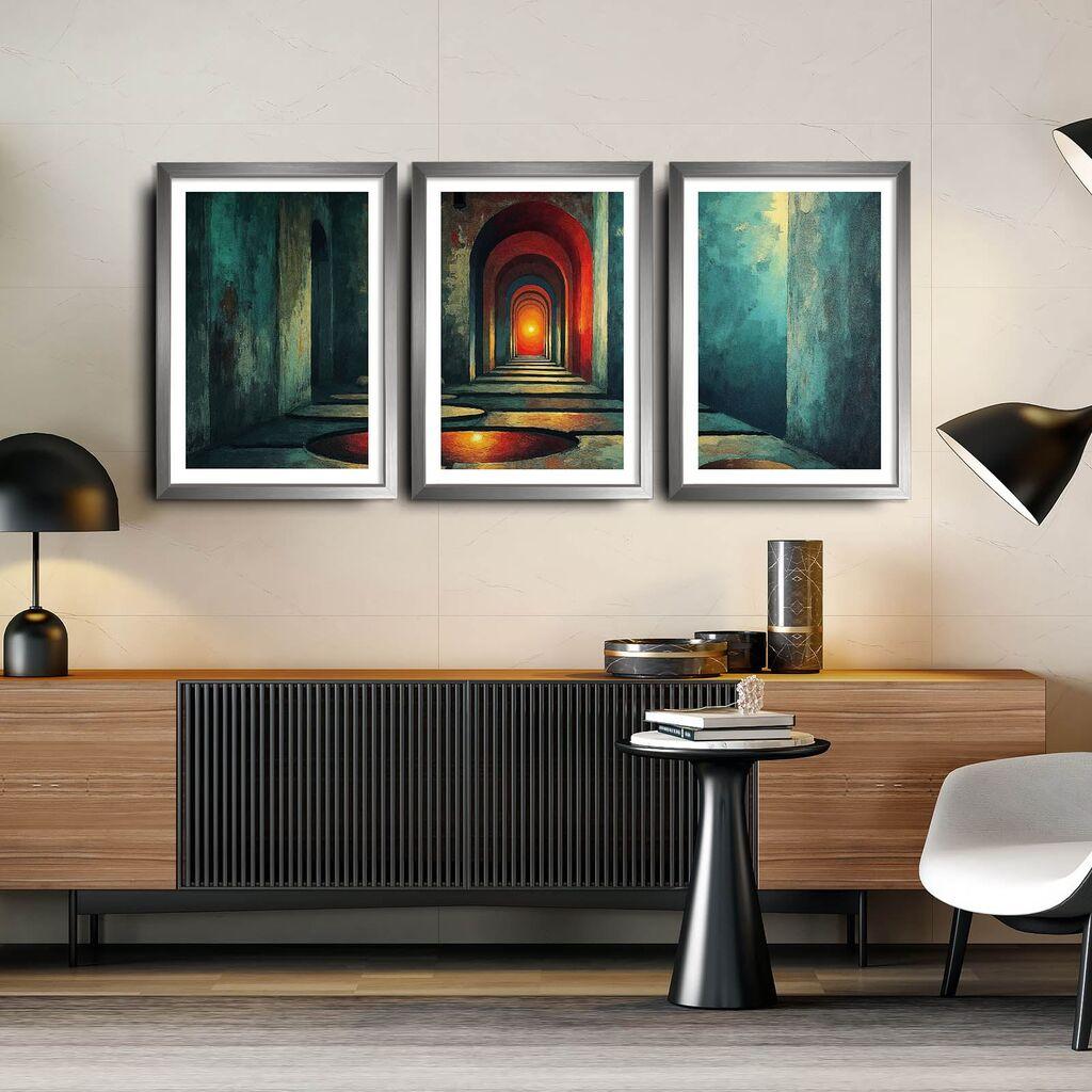 Wallity Ukrasne uramljene slike, 38x53cm, 3 komada, Šarene