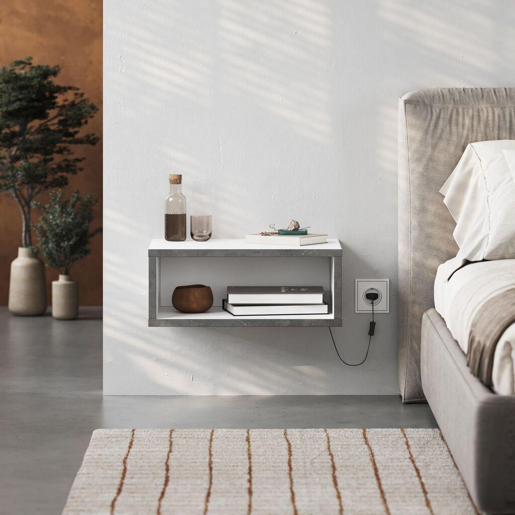 Hanah Home Noćni ormarić, 45x18x30cm, Bijela