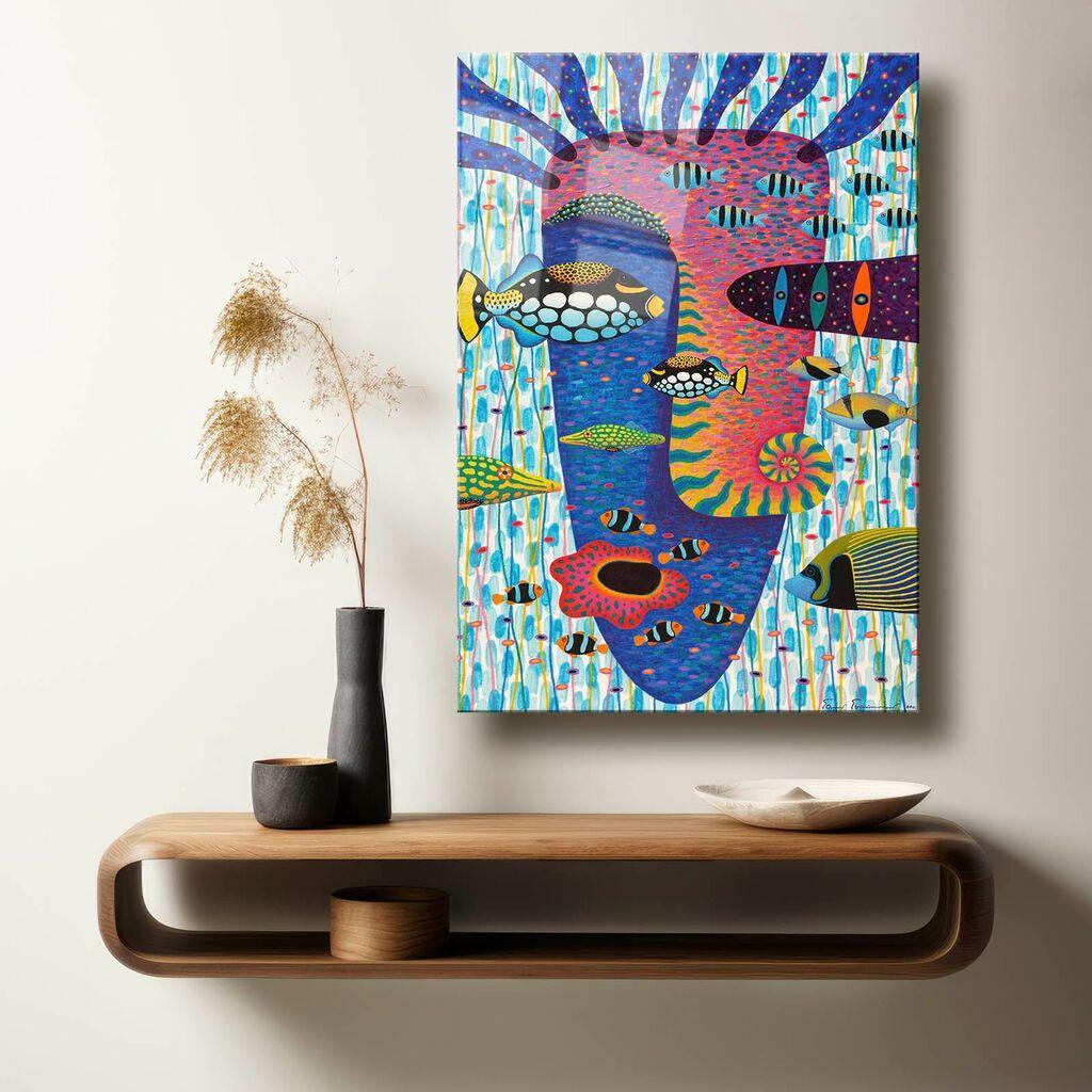 Wallity Dekorativna slika na kaljenom staklu, 40x60cm, Šareno
