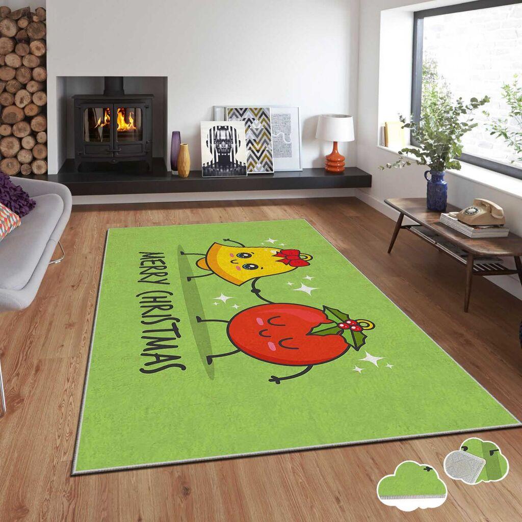 Conceptum Hypnose Tepih sa novogodišnjim motivima Asr-Crpt-54, Pravougaoni, 160 x 230 cm, Zeleni