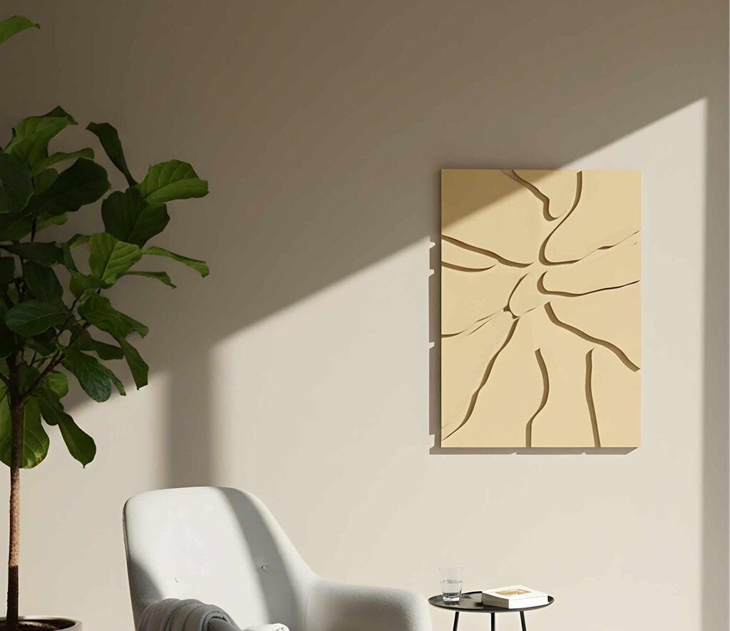 Wallity Dekorativna slika u okviru, 45x68cm, zlatna boja
