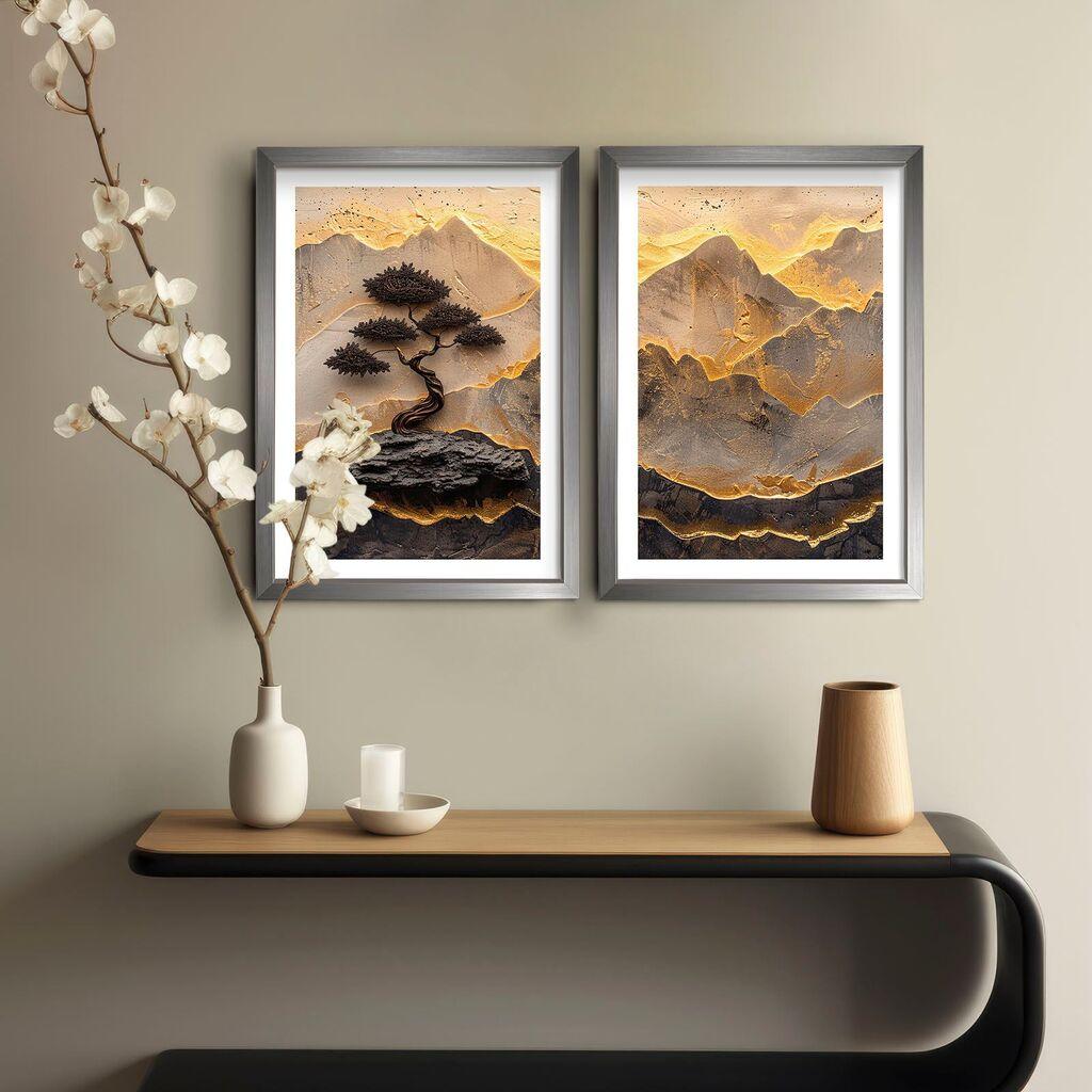 Wallity Ukrasne uramljene slike, 38x53cm, 2 komada, Šarene
