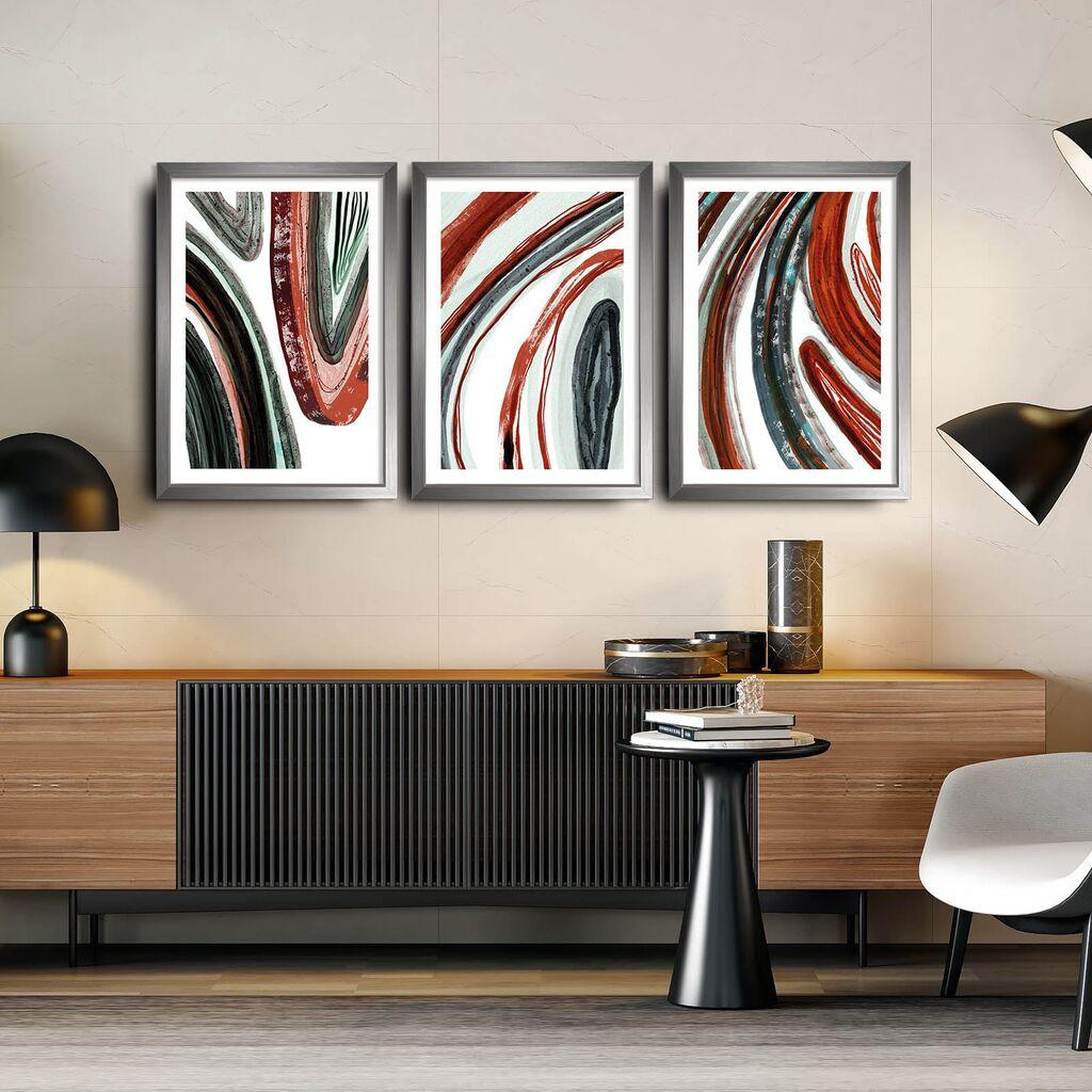 Wallity Ukrasne uramljene slike, 38x53cm, 3 komada, Šarene